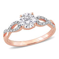 Miadora 10K Rose Gold Created White Sapphire 1 10Ct Tdw Diamond Infinity Engagement Ring