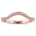Miadora 10K Rose Gold Diamond Accent Contour Wedding Band White