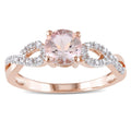 Miadora 10K Rose Gold Morganite And 1 10Ct Tdw Diamond Infinity Engagement Ring