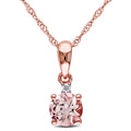 Miadora 10K Rose Gold Morganite And Diamond Accent Drop Necklace