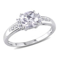 Miadora 10K White Gold 1 1 4Ct Tgw White Topaz And Diamond Accent Cocktail Ring