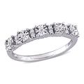 Miadora 10K White Gold 1 10Ct Tdw Diamond Five Stone Semi Eternity Band Ring