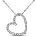 Miadora 10K White Gold 1 10Ct Tdw Diamond Heart Necklace