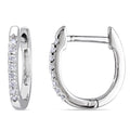 Miadora 10K White Gold 1 10Ct Tdw Diamond Huggie Hoop Earrings