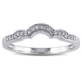 Miadora 10K White Gold 1 10Ct Tdw Diamond Stackable Contoured Wedding Band G H I2 I3
