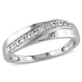 Miadora Mens 10K White Gold 1 10Ct Tdw Diamond Wedding Band