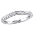 Miadora 10K White Gold 1 10Ct. Diamond Curved Wedding Band