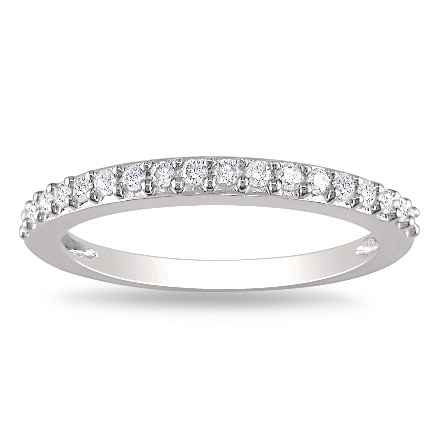 Miadora 10K White Gold 1 4Ct Tdw Diamond Anniversary Band