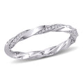 Miadora 10K White Gold 1 4Ct Tdw Diamond Twisted Stackable Eternity Band Ring