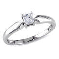 Miadora 10K White Gold 1 4Ct Tdw Princess Cut Diamond Solitaire Ring