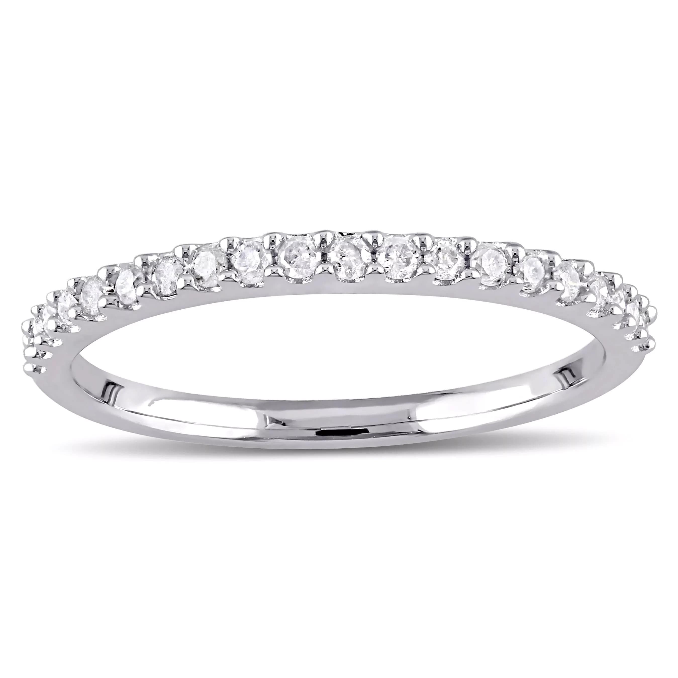 Miadora 10K White Gold 1 5Ct Tdw Diamond Stackable Wedding Band