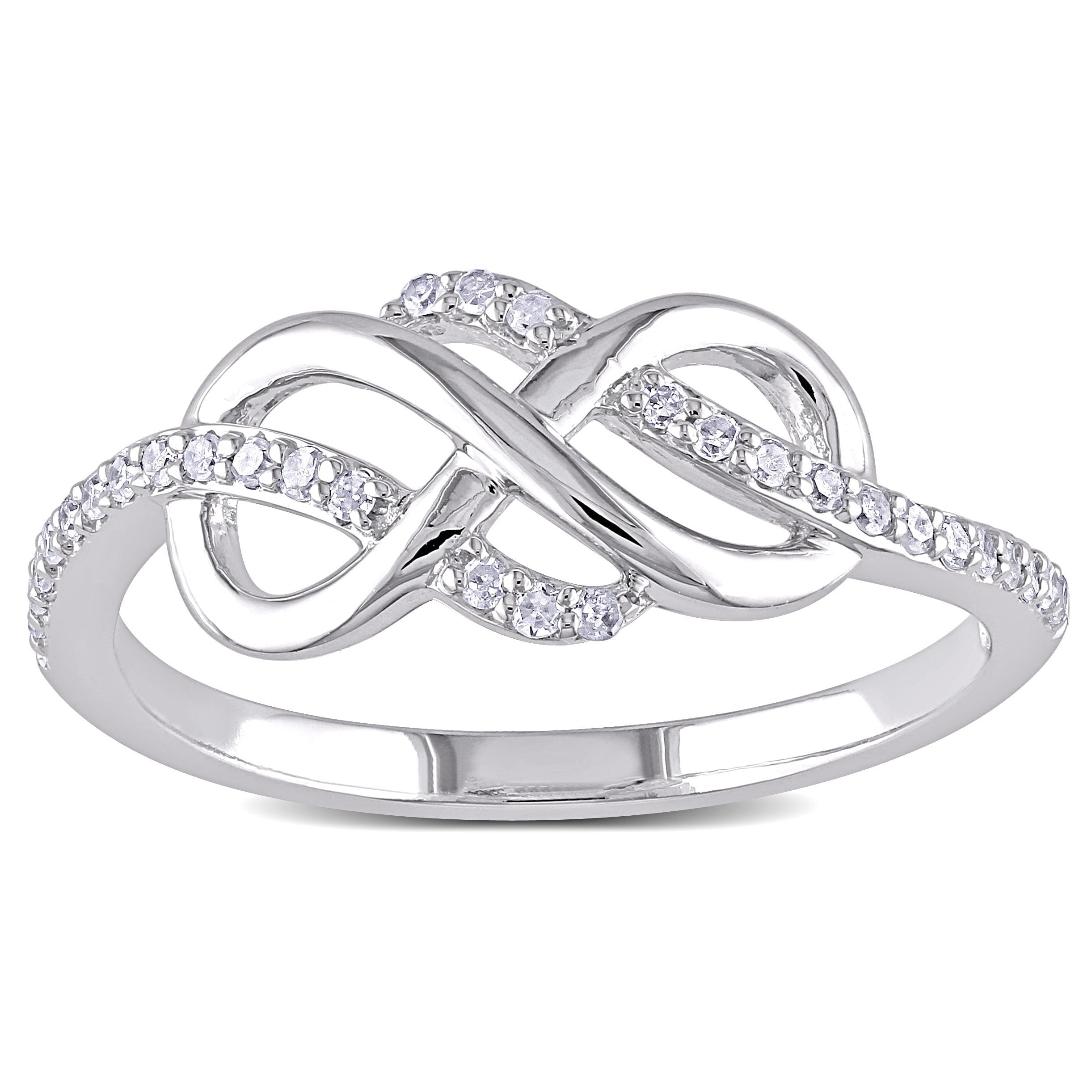 Miadora 10K White Gold 1 6Ct Tdw Diamond Infinity Ring