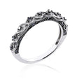 Miadora 10K White Gold 1 8Ct Tdw Black Diamond Stackable Wedding Band Ring