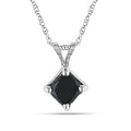 Miadora 10K White Gold 1Ct Tdw Black Diamond Solitaire Necklace