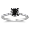 Miadora 10K White Gold 1Ct Tdw Round Black And White Diamond Ring