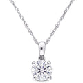 Miadora 10K White Gold 1Ct Tgw Created White Moissanite Solitaire Necklace