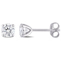 Miadora 10K White Gold 1Ct Tgw Moissanite Solitaire Stud Earrings