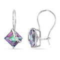 Miadora 10K White Gold 3 1 2Ct Tgw Exotic Green Topaz Stud Earrings