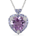 Miadora 10K White Gold Amethyst Tanzanite And Diamond Accented Necklace