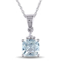 Miadora 10K White Gold Aquamarine And Diamond Necklace