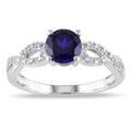 Miadora 10K White Gold Blue Sapphire And 1 10Ct Tdw Diamond Ring G H I1 I2