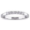Miadora 10K White Gold Created White Sapphire Anniversary Ring