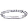 Miadora 10K White Gold Created White Sapphire Stackable Anniversary Band Ring