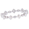 Miadora 10K White Gold Created White Sapphire Stackable Infinity Eternity Band