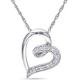 Miadora 10K White Gold Diamond Accent Open Heart Necklace