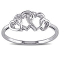 Miadora 10K White Gold Diamond Entwined Heart Ring