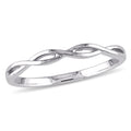 Miadora 10K White Gold Infinity Wedding Band