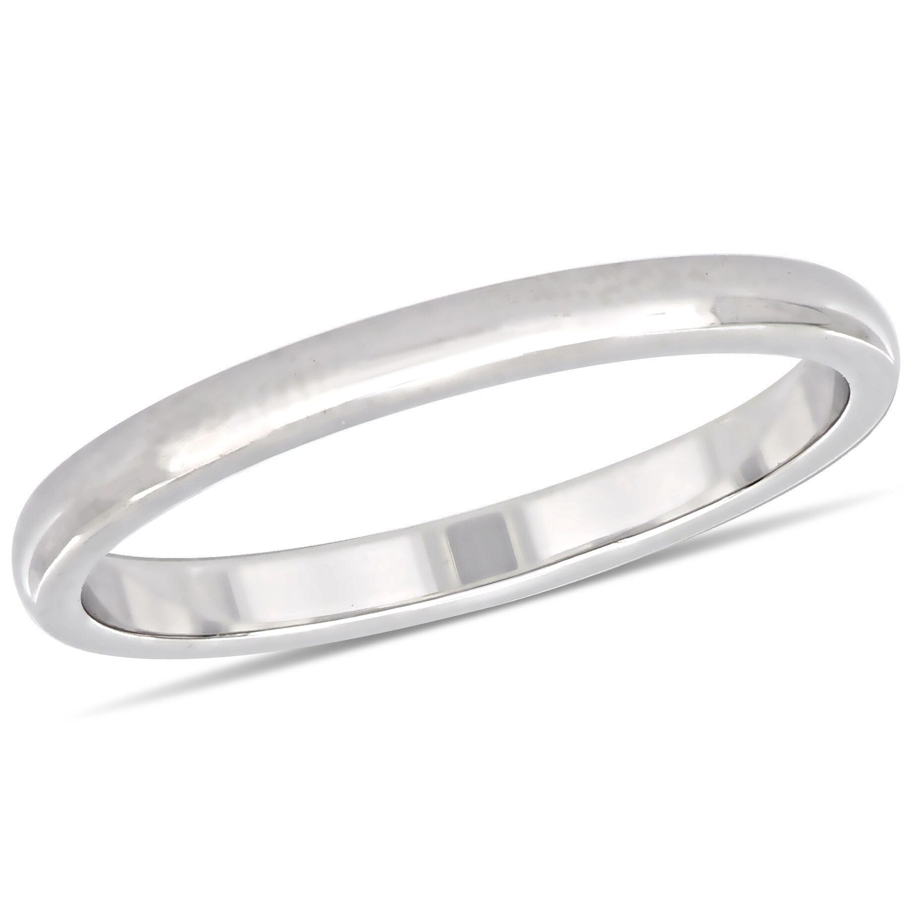 Miadora 10K White Gold Ladies Wedding Band 2 Mm