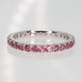 Miadora 10K White Gold Pink Tourmaline Stackable Eternity Band Ring