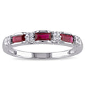 Miadora 10K White Gold Ruby And Diamond Accent Eternity Ring