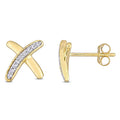 Miadora 10K Yellow Gold 1 10Ct Tdw Diamond X Stud Earrings
