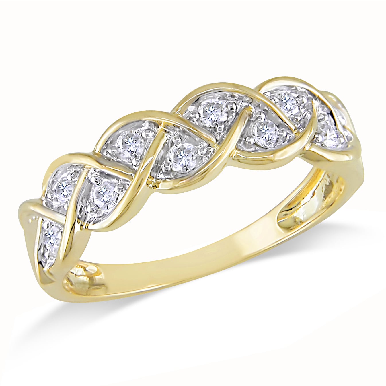 Miadora 10K Yellow Gold 1 4Ct Tdw Diamond Infinity Ring