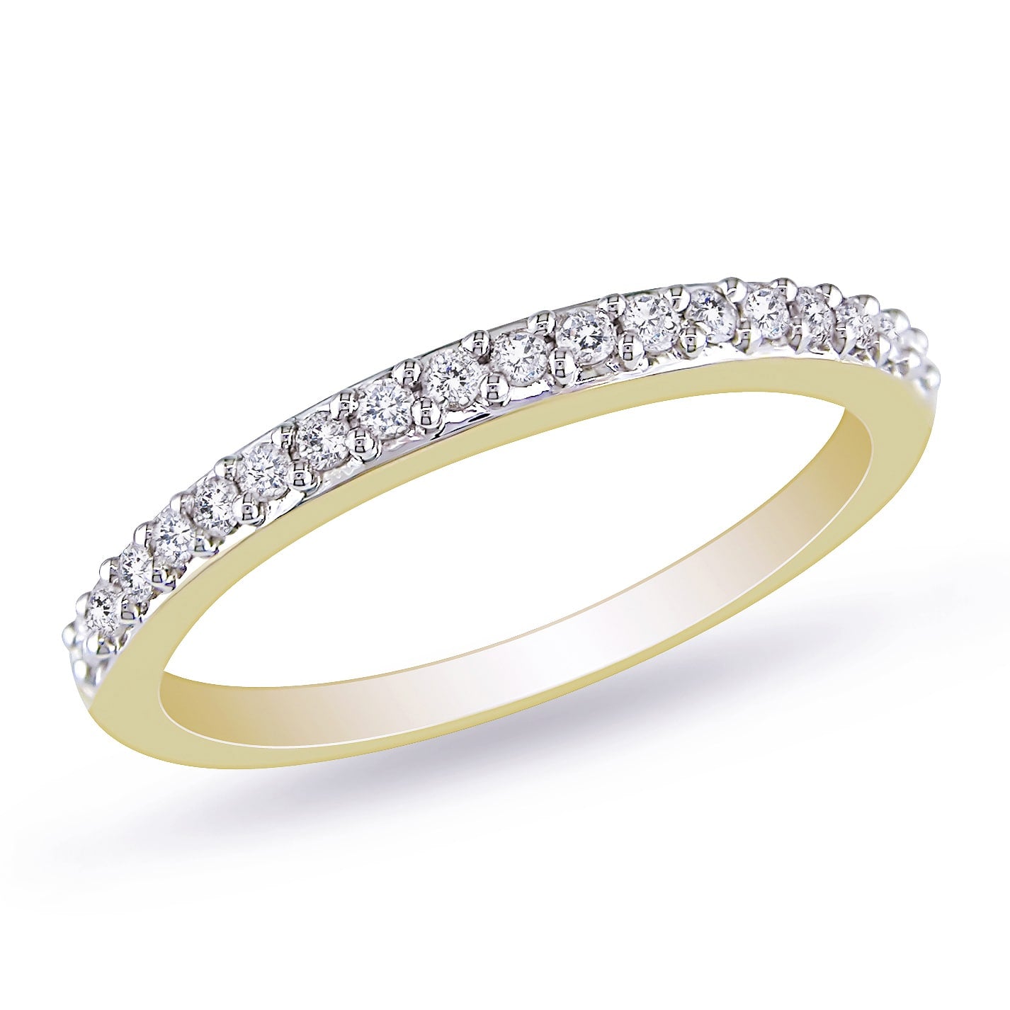 Miadora 10K Yellow Gold 1 4Ct Tdw Diamond Wedding Band White
