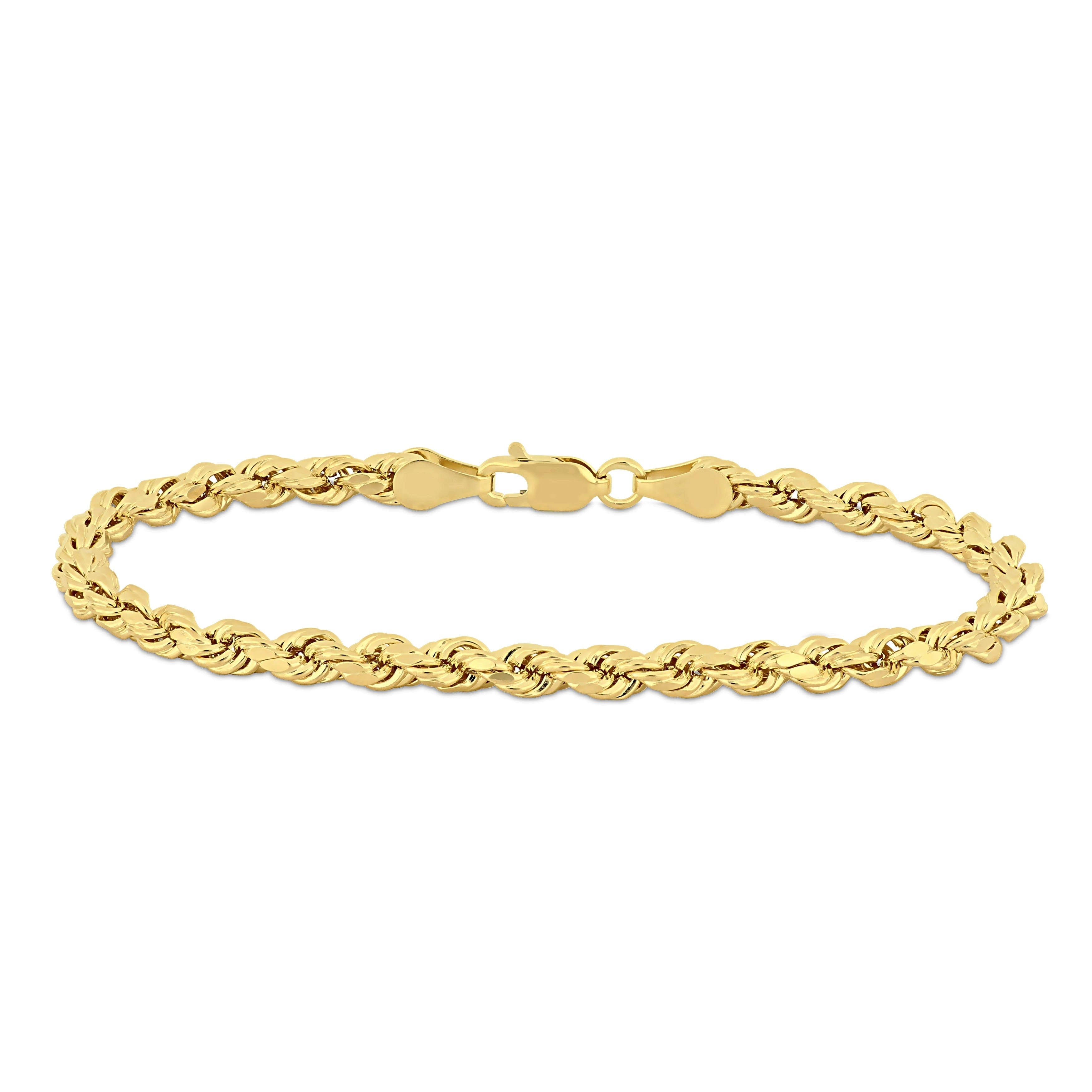 Miadora 10K Yellow Gold 7.25 Inch Rope Chain Bracelet