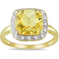 Miadora 10K Yellow Gold Citrine And 1 10Ct Tdw Diamond Ring G H I2 3