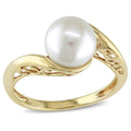 Miadora 10K Yellow Gold Cultured Freshwater Pearl Ring 8 8.5 Mm