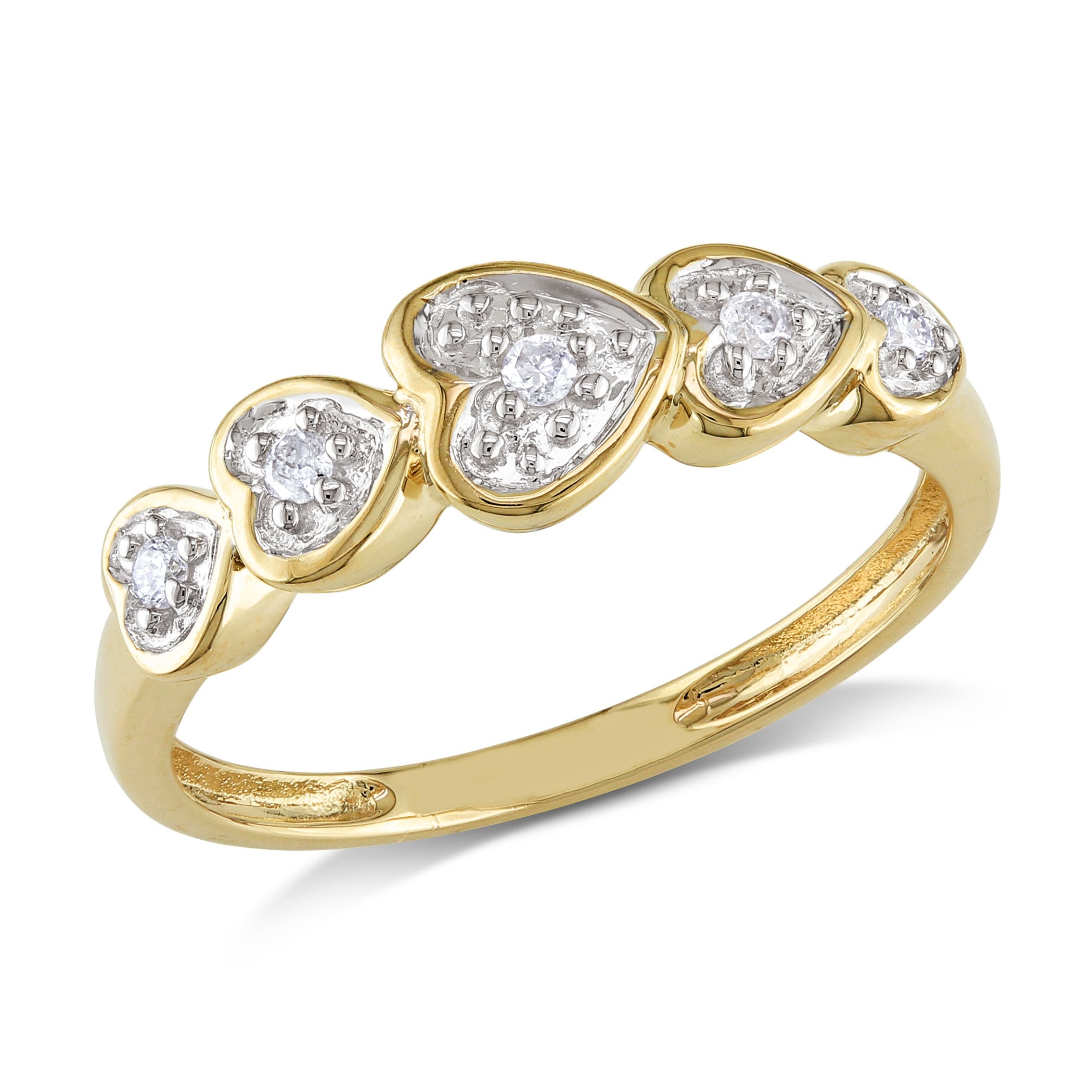 Miadora 10K Yellow Gold Diamond Accent Heart Ring
