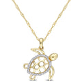 Miadora 10K Yellow Gold Diamond Accent Sea Turtle Necklace