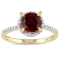 Miadora 10K Yellow Gold Garnet And Diamond Accent Ring G H I2 I3