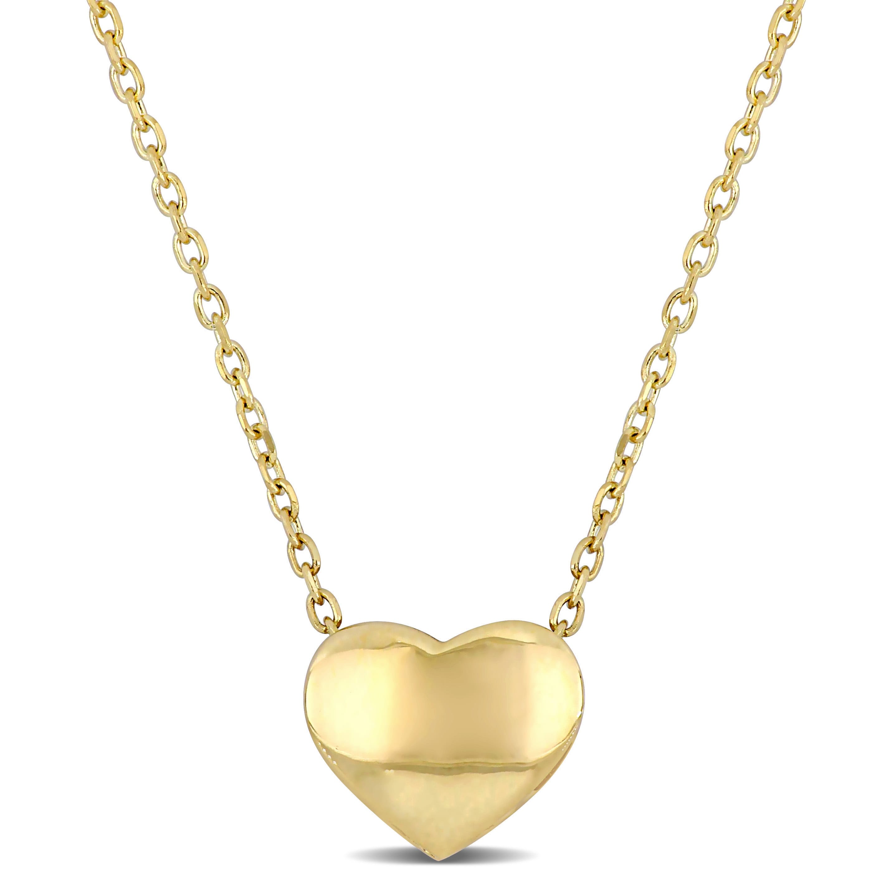Miadora 10K Yellow Gold Heart Necklace