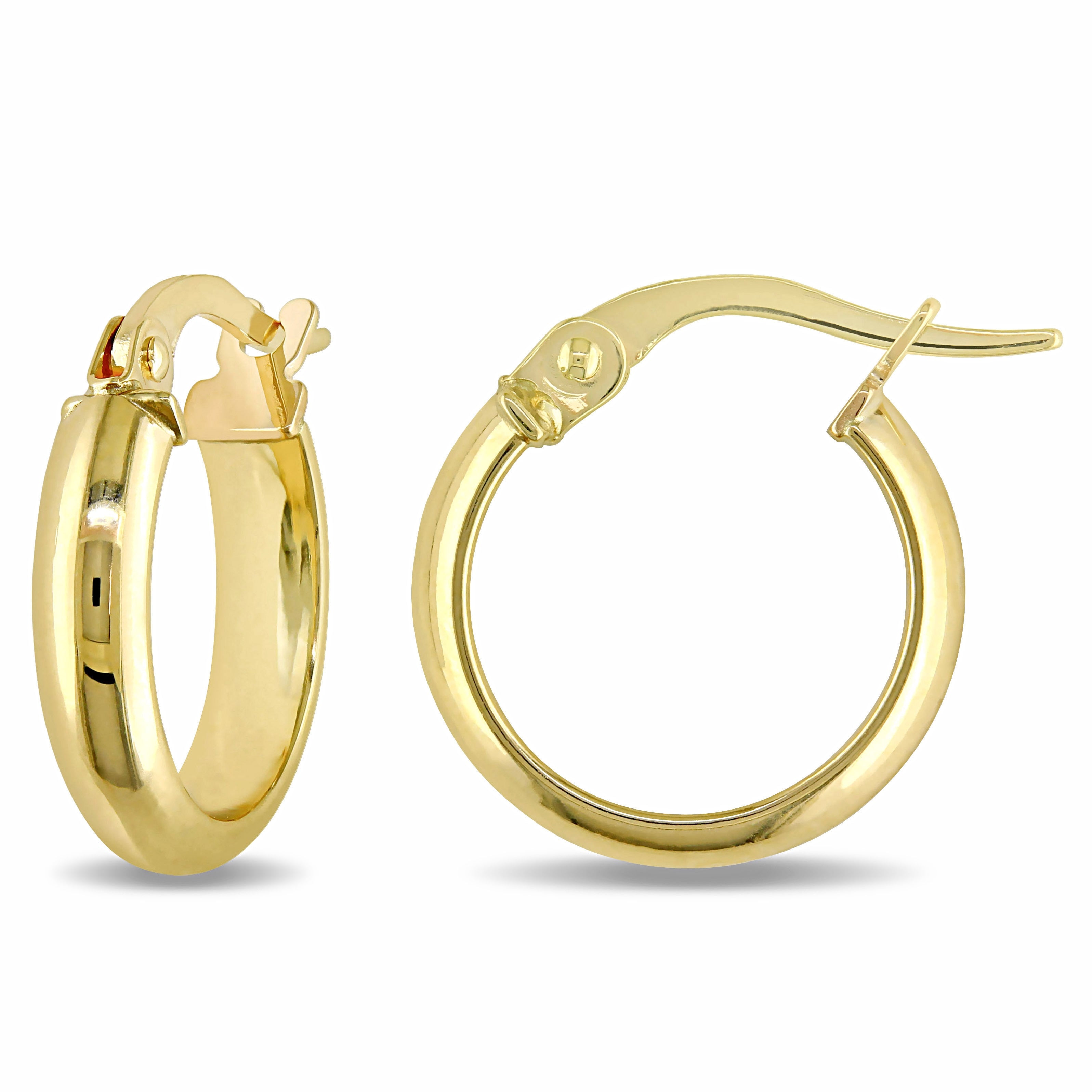 Miadora 10K Yellow Gold Italian Hoop Earrings