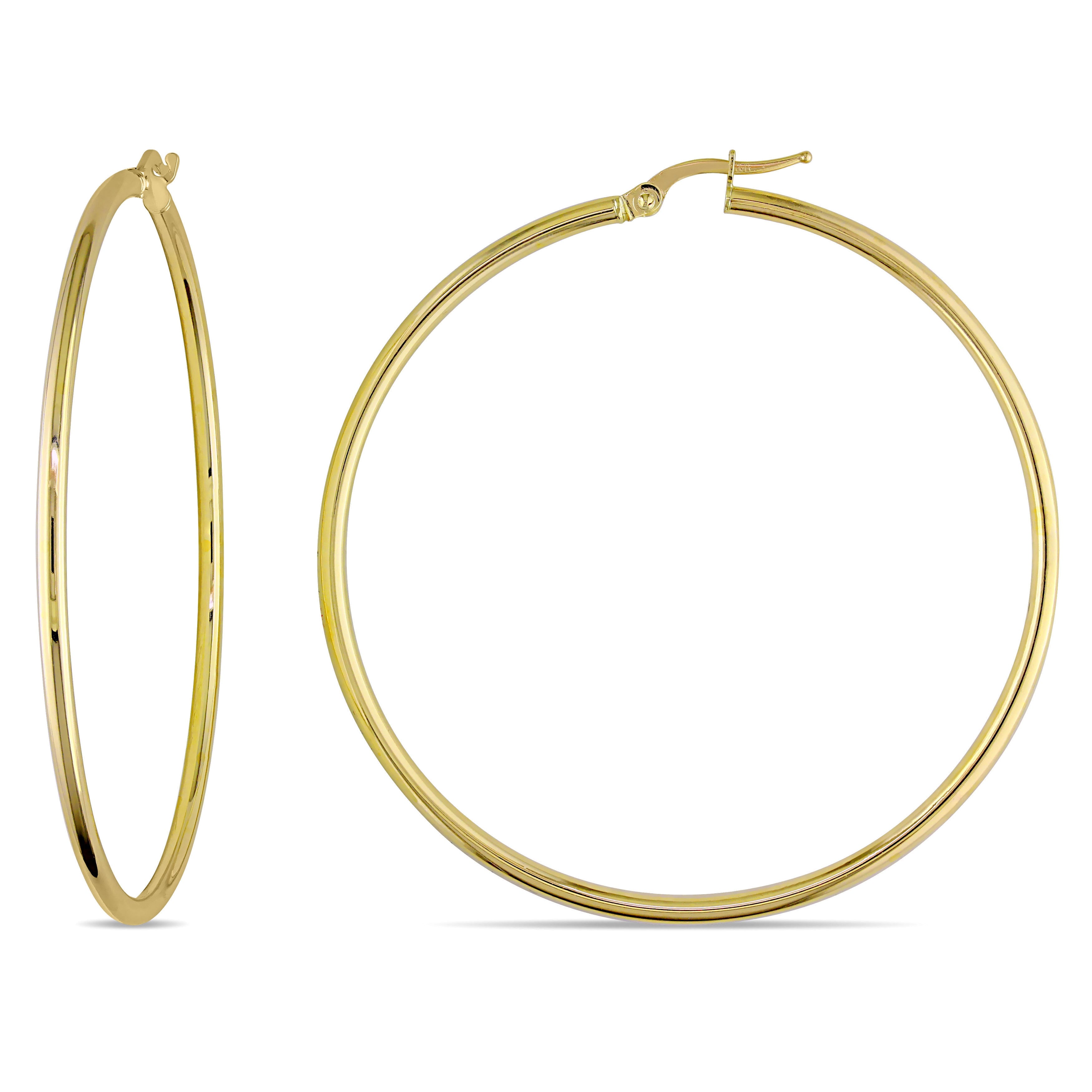Miadora 10K Yellow Gold Italian 55Mm Hoop Earrings