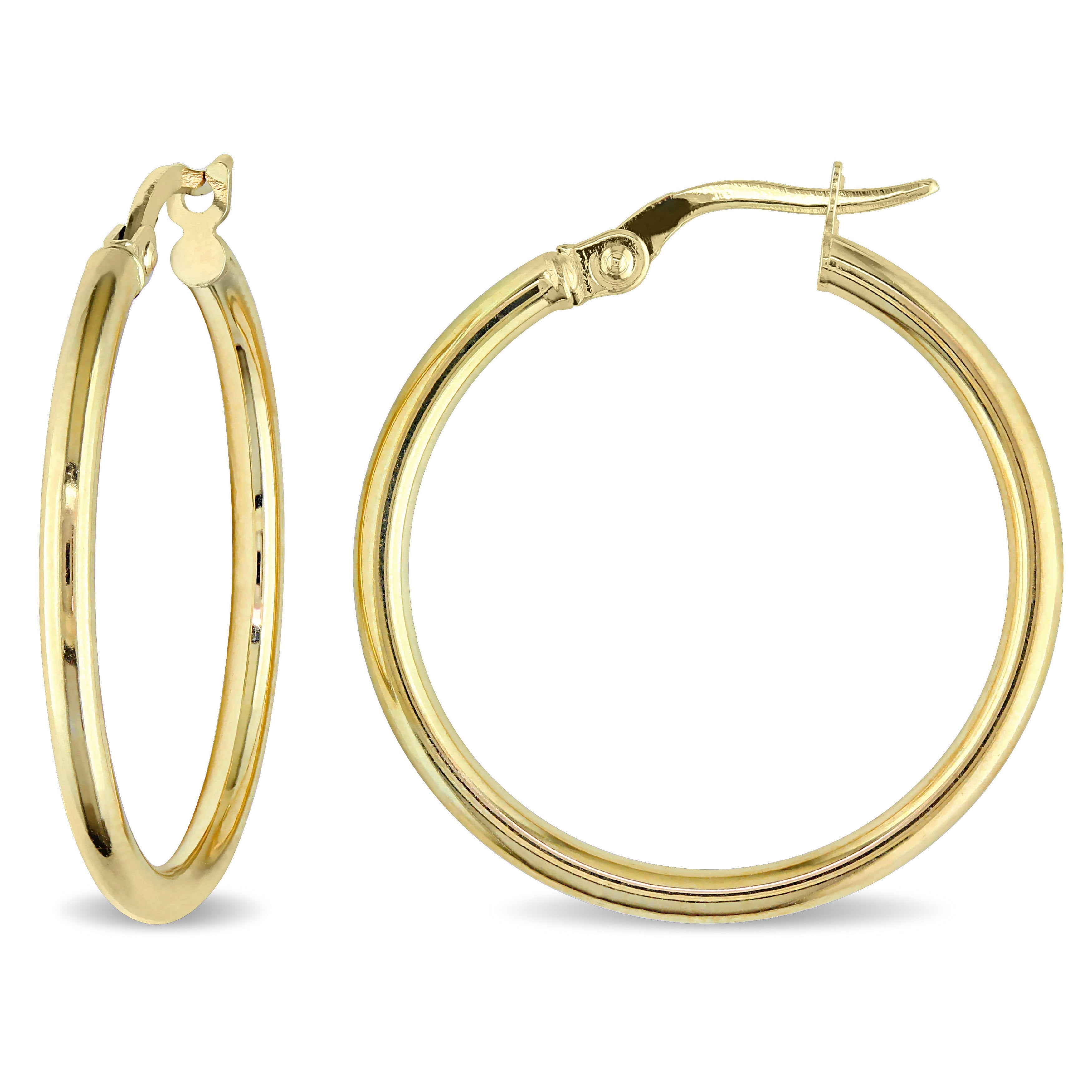 Miadora 10K Yellow Gold Italian Hoop Earrings