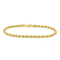 Miadora 10K Yellow Gold Mens 9 Inch Rope Chain Bracelet 4 Mm