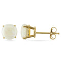 Miadora 10K Yellow Gold Opal Solitaire Earrings