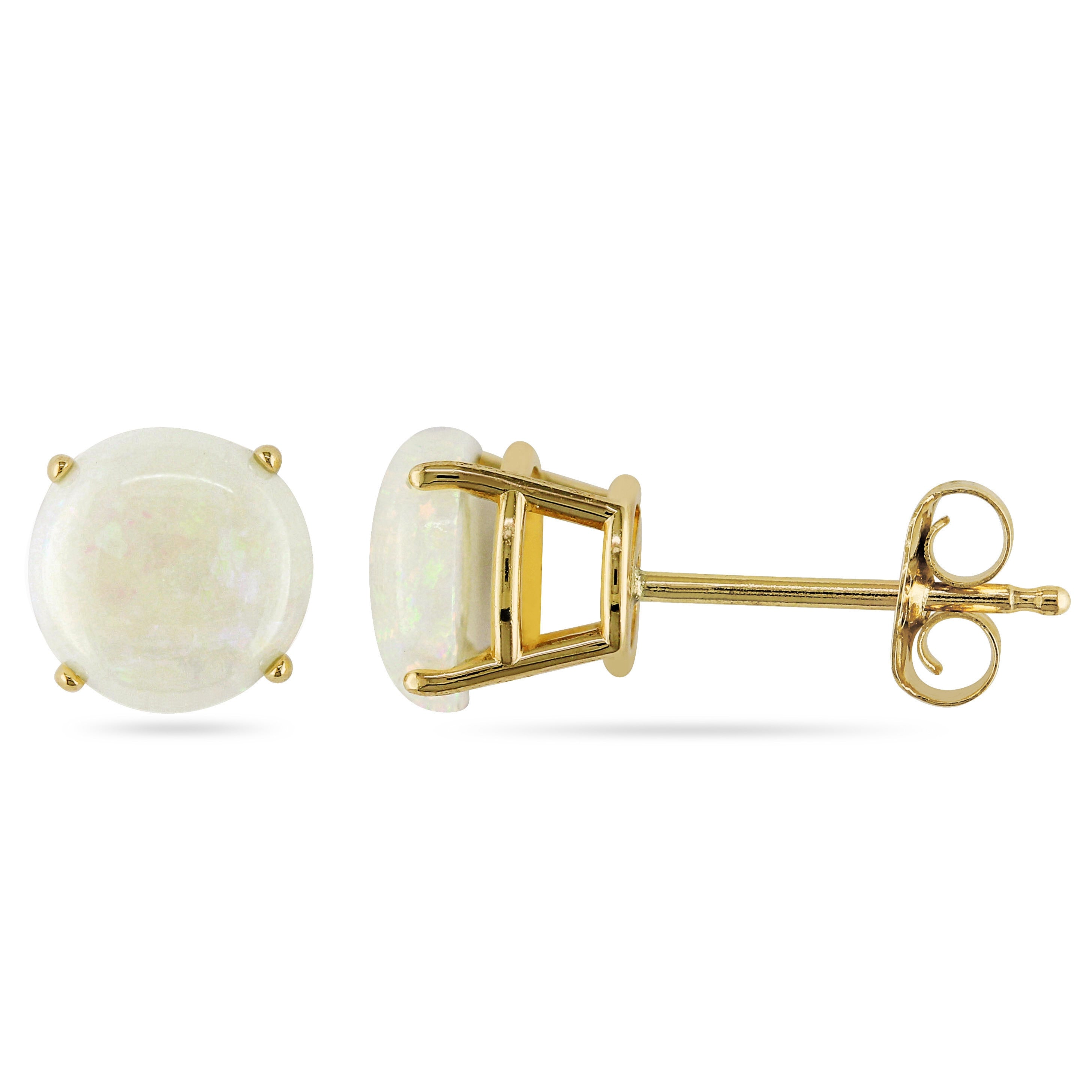 Miadora 10K Yellow Gold Opal Solitaire Earrings